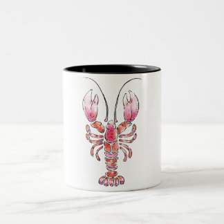 2 Couleurs Une tasse de homard en aquarelle