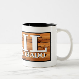 2 Couleurs Vail Colorado panneau rustique rondelle café tasse
