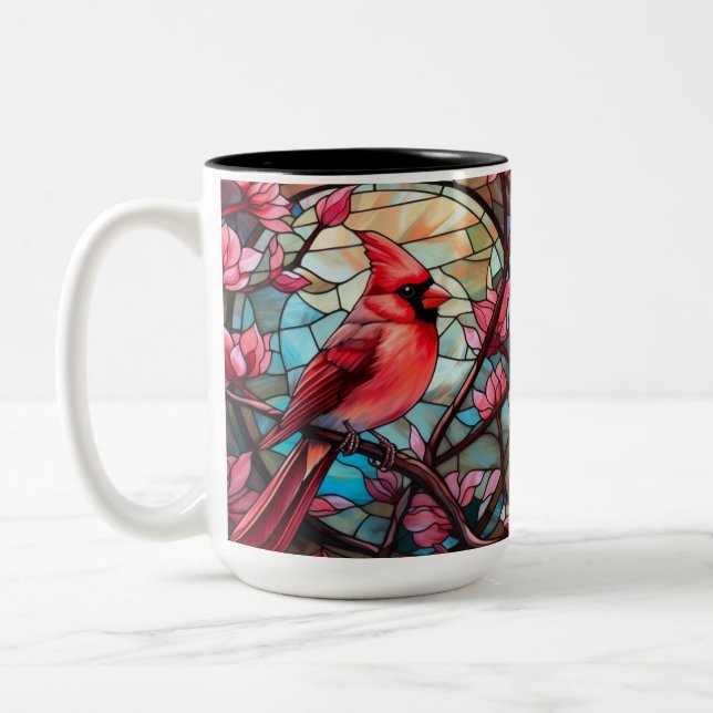 2 Couleurs Verre tendu Cardinal Tasse à café à deux tons (Gauche)