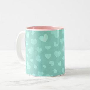 2 Couleurs Vert avec le coeur blanc et la tasse intérieure ro