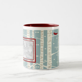 2 Couleurs Vie dans les arbres de bouleau - tasse de photo