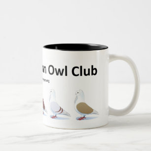 2 Couleurs Vieille tasse allemande de club de hibou