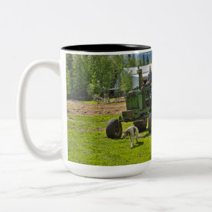 2 Couleurs Vieille tasse d'agriculteur