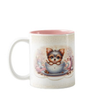 Yorkshire Terrier amateur de café dans une tasse à