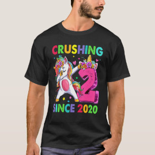 2 Crushing It Since 2020 Dabbing Unicorn 2nd Birth T-Shirt