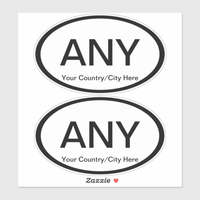 2 Cusomizable Oval Euro Auto Stickers (Sheet)