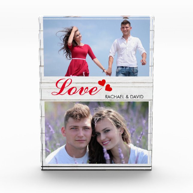 2 Custom Photo Love Named Photo Blocks (Front)