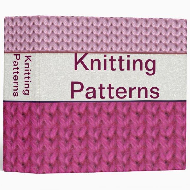 2" Customizable Knitting Pattern Binder (Front/Spine)