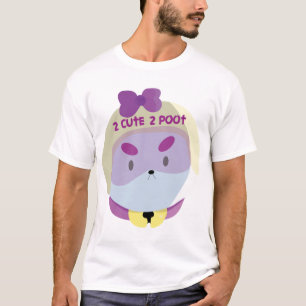 2 CUTE 2 POOT  Bee and Puppycat Vector Art  T-Shirt