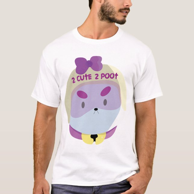 2 CUTE 2 POOT  Bee and Puppycat Vector Art  T-Shirt (Front)