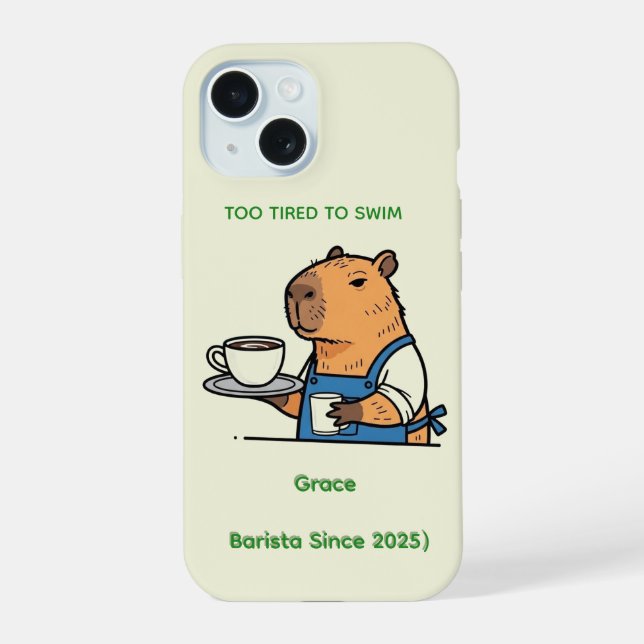 2. Cute Capybara Journal iPhone 15 Case (Back)