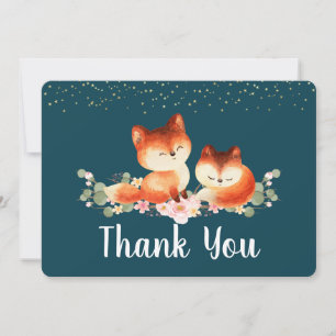 2 Cute Little Red Foxes Thank You