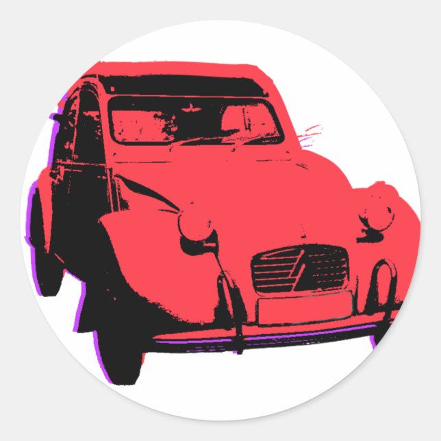 2 cv classic round sticker (Front)