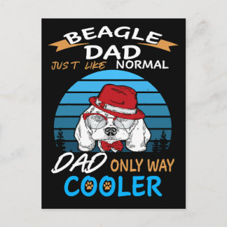2 Dad Beagle Dad Cooler Postcard