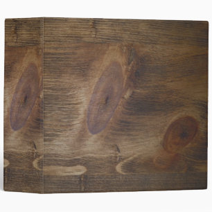 2" Dark Brown Rustic Wood Look Background Binder