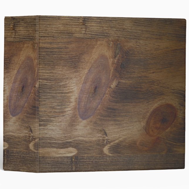 2" Dark Brown Rustic Wood Look Background Binder (Front/Spine)