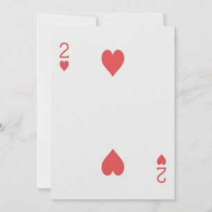2 de Coeurs Jouer Carte Casino Anniversaire Invita