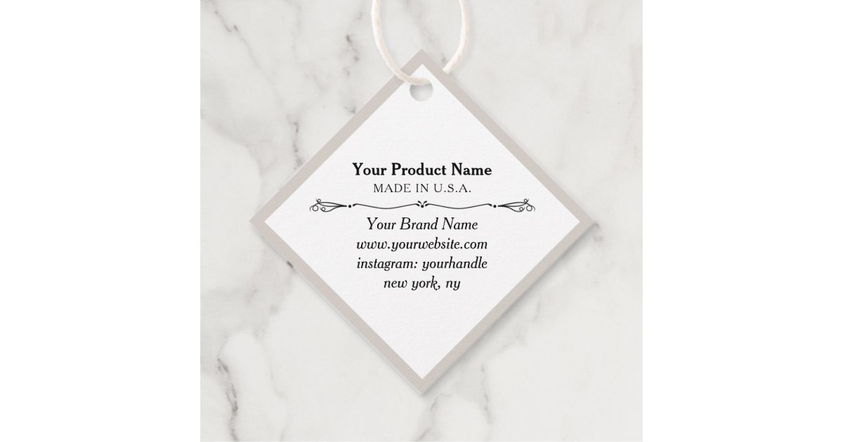 2" Diamond Shape Custom Price Tags with String Zazzle