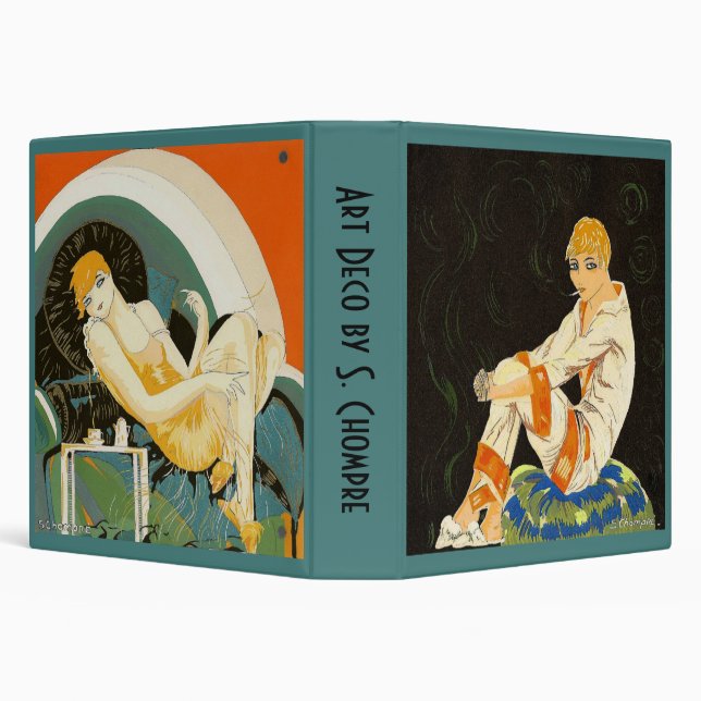 2 Different Vintage Art Deco Women by Chompre Binder (Background)