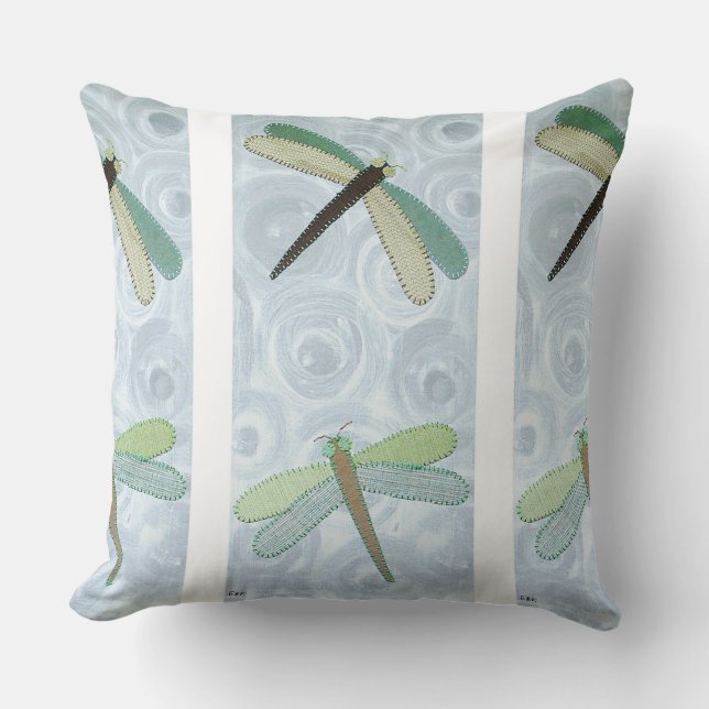 2 Dragonflies #1 Throw Pillow (Front)
