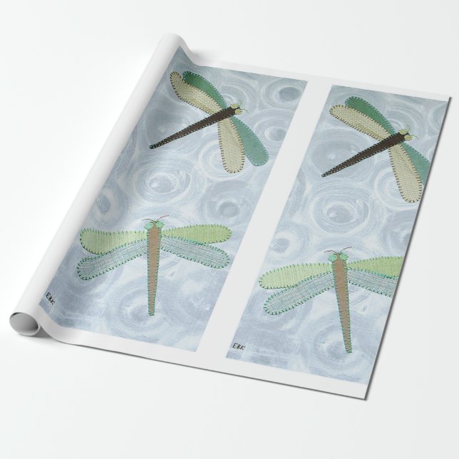 2 Dragonflies #1 Wrapping Paper (Unrolled)