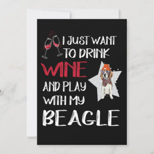 2 Drink Wine And Play With My Beagle Invitation