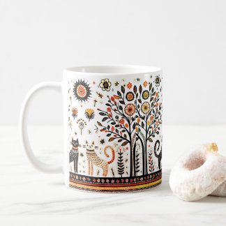 2 egypt cats with piramids coffee mug