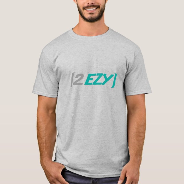 2 EZY men's green & grey logo t-shirt (Front)