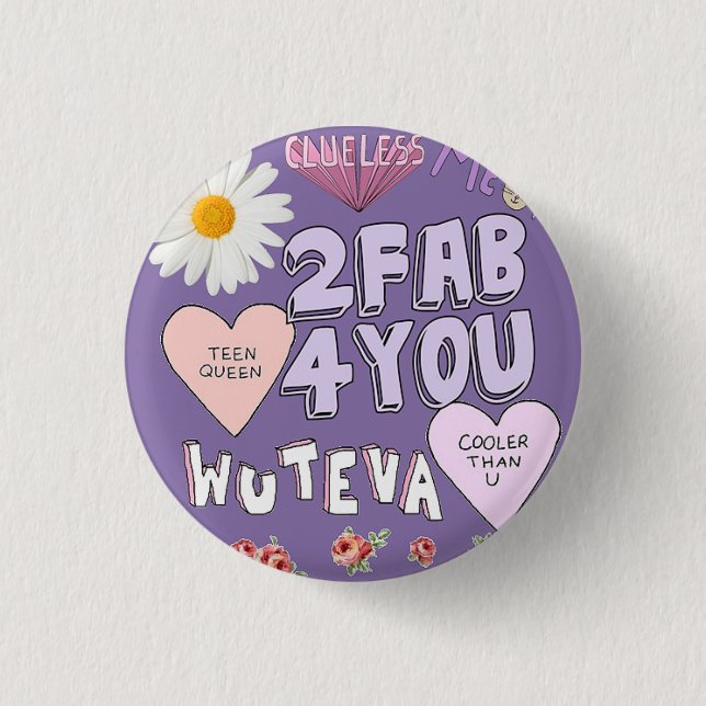 2 Fab 4 You 1 Inch Round Button (Front)