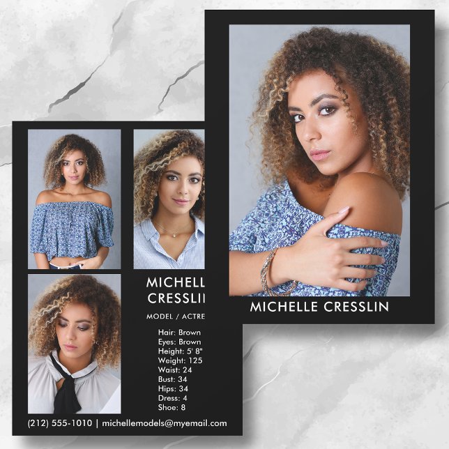 2 faces 4 Photo Modèle Acteur Comp Zed Carte 5.5x7 (Available in high quality print or digital download for quick messaging, email or self printing.)