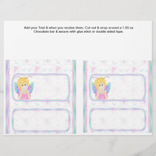 2 Fairy Birthday Custom Candy Bar Wrappers