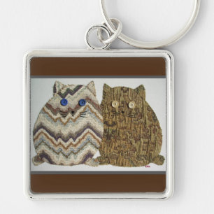 2 Fat Cats #1 Keychain