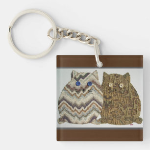 2 Fat Cats #1 Keychain