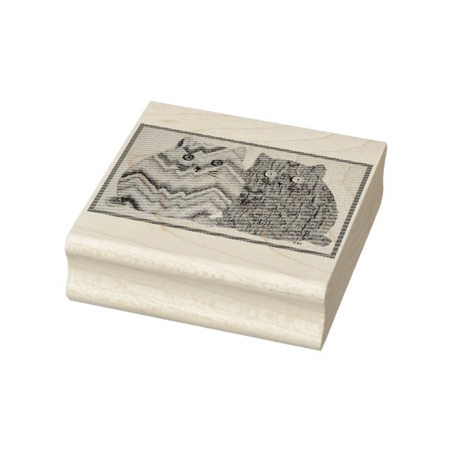 2 Fat Cats #1 Rubber Stamp (Stamp)