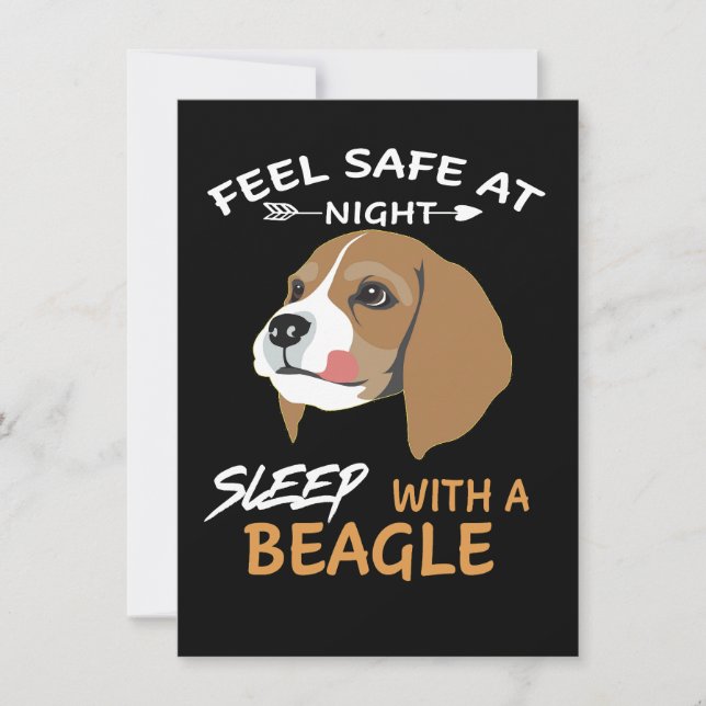 2 Feel Safe At Night Sleep With A Beagle Invitation (Front)