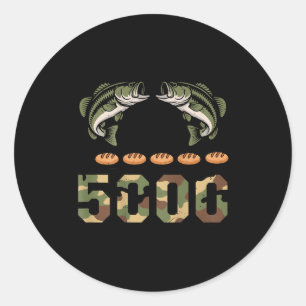 2 fishes 5 breads jesus camo bass fishing classic round sticker