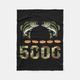 2 fishes 5 breads jesus camo bass fishing fleece blanket