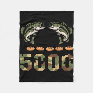 2 fishes 5 breads jesus camo bass fishing fleece blanket