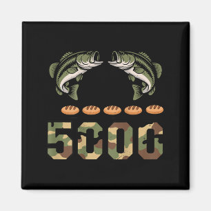 2 fishes 5 breads jesus camo bass fishing magnet