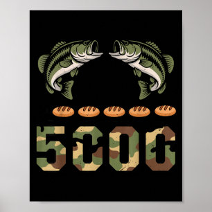 2 fishes 5 breads jesus camo bass fishing poster