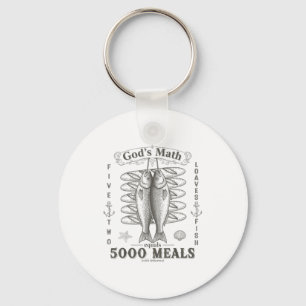 2 Fishes 5 Breads Jesus Feeds The 5000 Christian B Keychain