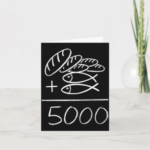 2 fishes 5 breads jesus feeds the 5000 christian card