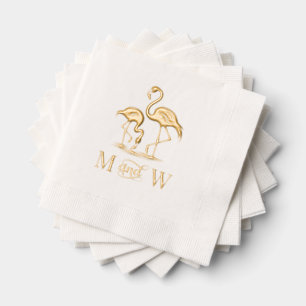 2 Flamants Couple Mariage 2 Monogramme Initial
