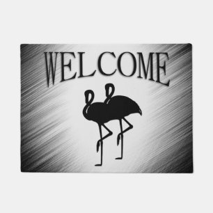 2 Flamingos Doormat