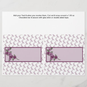 2 Floral Birthday Custom Candy Bar Wrappers