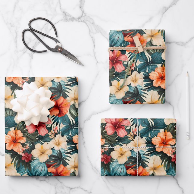 #2 Floral Pattern Wrapping Paper Sheet (Front)