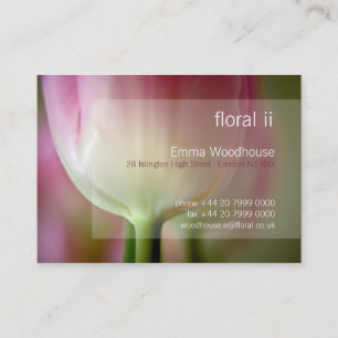 2 floraux - Carte de visite rose de tulipe