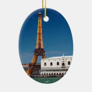 2 for 1 Venice and Paris - Mixed up World Ceramic Ornament