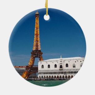 2 for 1 Venice and Paris - Mixed up World Ceramic Ornament