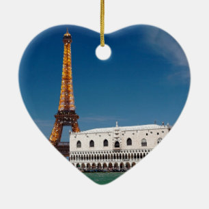 2 for 1 Venice and Paris - Mixed up World Ceramic Ornament